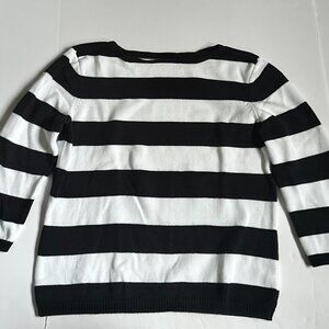 Black and White Striped Sweater Size Medium